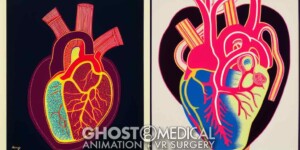 AI generated image of a human heart in the style of Andy Warhol
