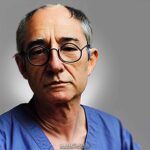 tired doctor in surgical scrubs