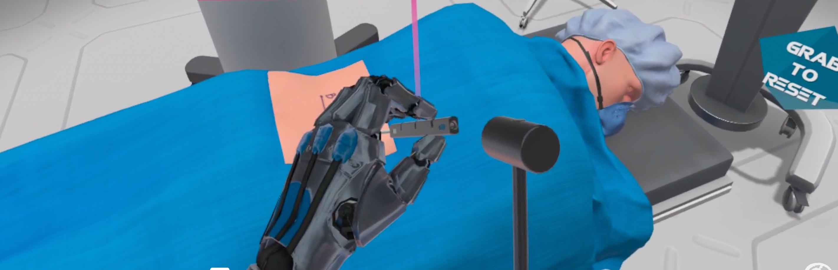 VR Simulated Training imitates real-life surgical situations1 for training and demonstrations. 