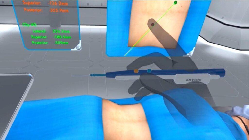 VR surgery with hand tracking