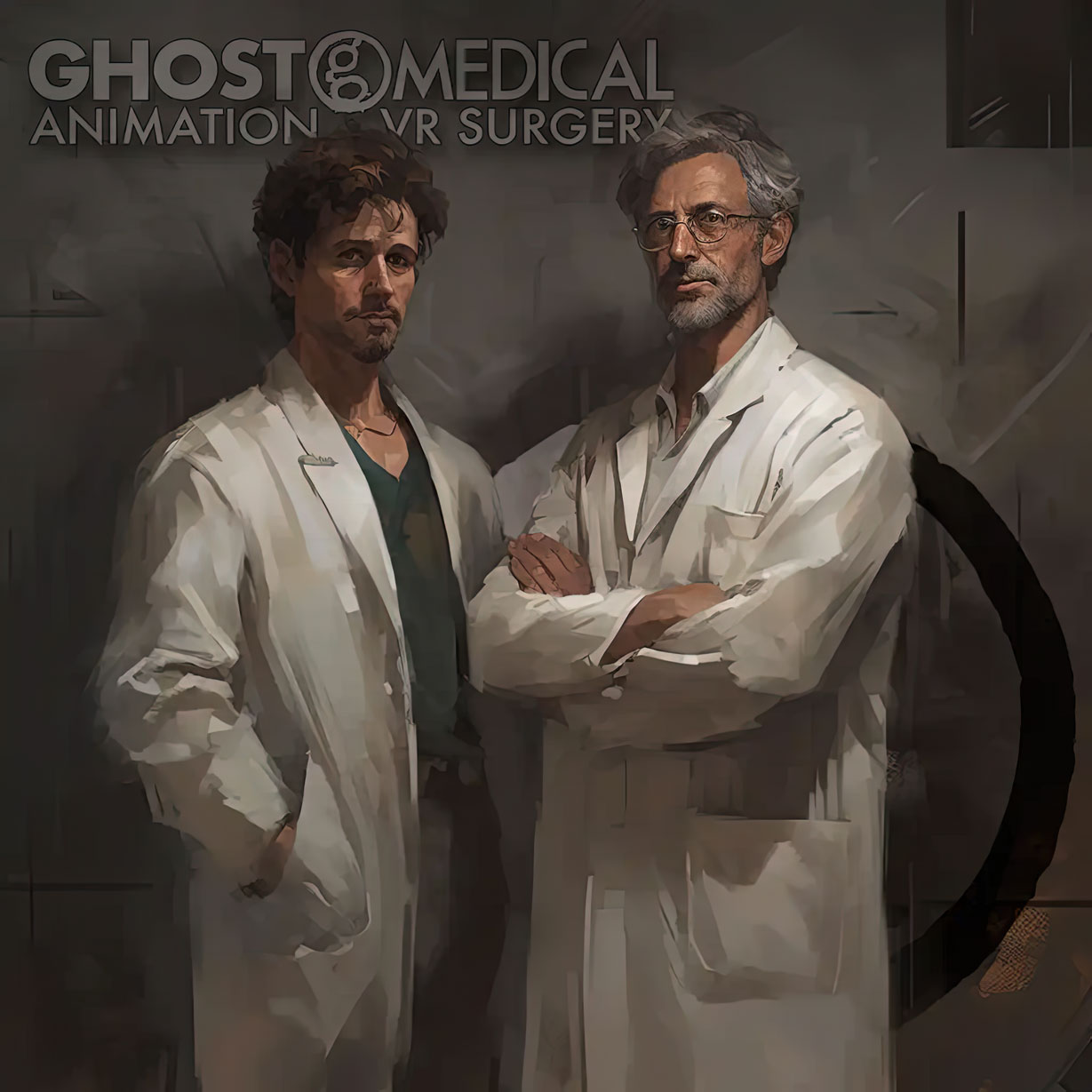 Two doctors dressed in white coats standing next to each other, discussing patient care and collaborating to improve the future of medicine.