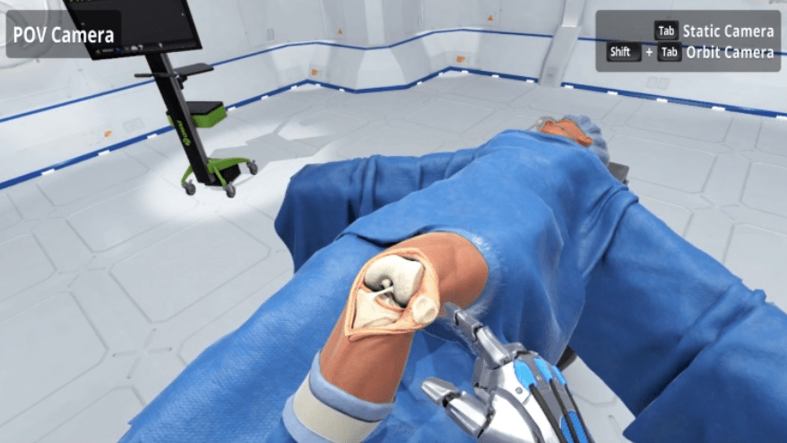 Virtual knee surgery PC rendered